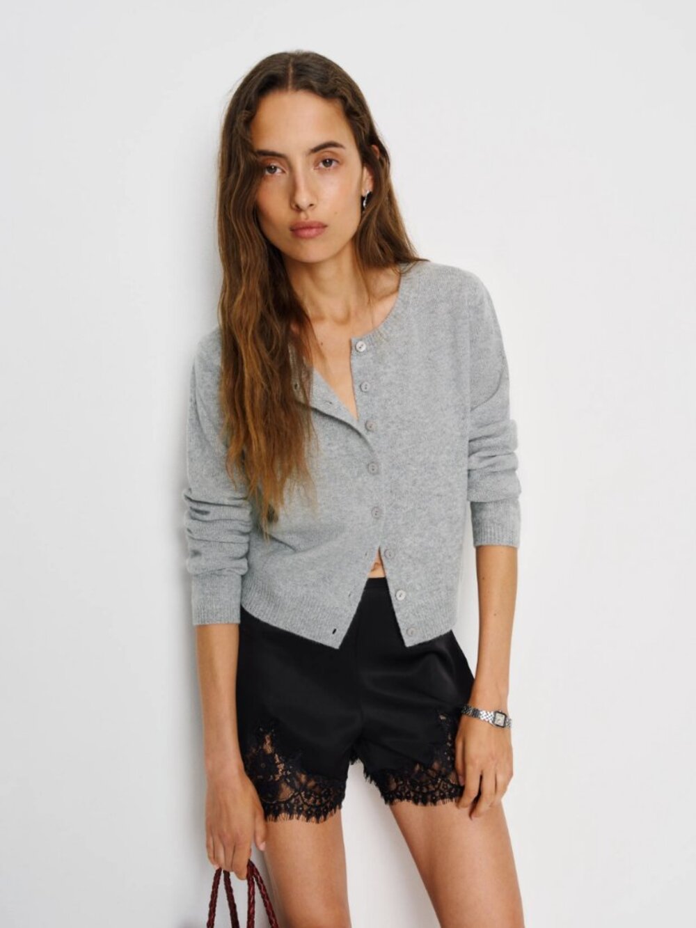 Reformation Clara Cashmere Crew Cardigan